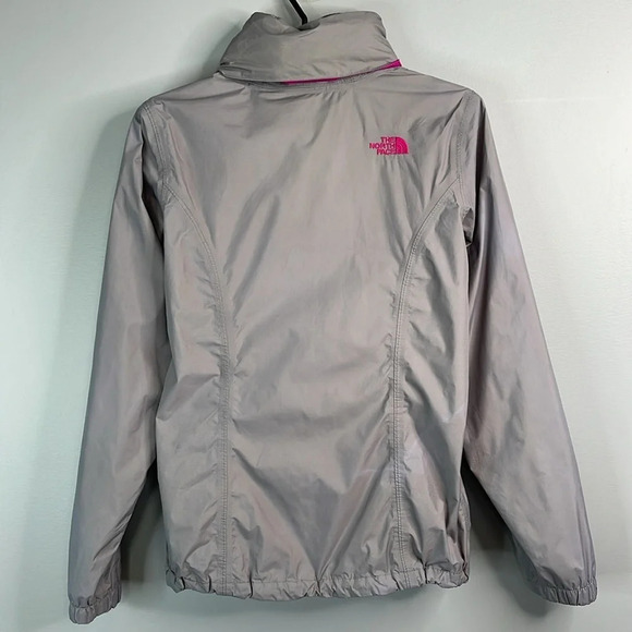 THE NORTH FACE HyVent Grey Pink Waterproof Nylon Rain Hood Jacket Gorpcore S - Picture 12 of 16
